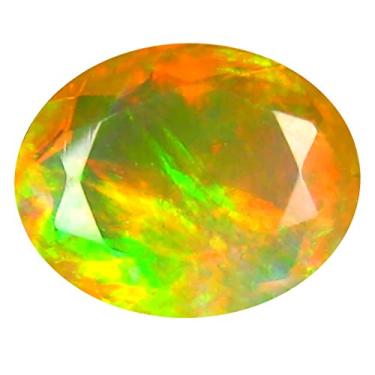 Imagem de 1,48 ct AAA+ Corte oval de qualidade de pedra premium (9 x 7 mm) opala arco-íris não aquecida genuína pedra preciosa solta