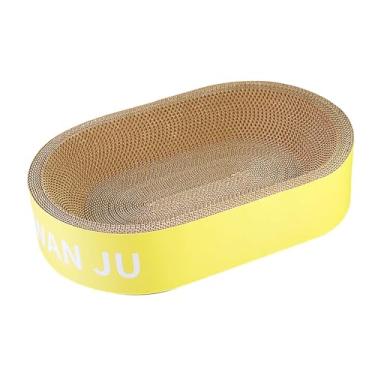 Imagem de IEUDNS Cama de papelão ondulado, salão de cama oval, protetor de móveis, placa de risco versátil e resistente para garras de moagem, eu