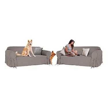 Imagem de Kit Capa Para Sofá De 2 E 3 Lugares Em Gorgurão Cor:Cinza