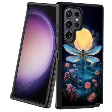 Imagem de BXIKEOPIU Capa para Samsung Galaxy S24 Ultra, resistente, 3 camadas, à prova de choque, à prova de poeira/queda, capa protetora robusta para Samsung Galaxy S24 Ultra 5G (6,8 polegadas, 2024), libélula