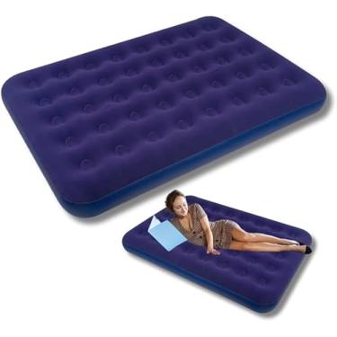 Imagem de Colchão Inflável Casal 191x22x137 cm - Conforto e Praticidade para Acampamentos e Uso Doméstico, Fácil de Inflar e Desinflar, Resistente em PVC, Compacto p/Armazenar, Ideal p/Viagens e Uso Temporário