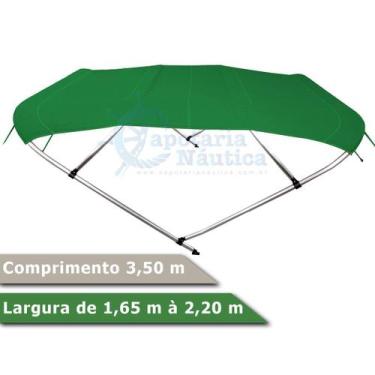 Imagem de Capota Toldo Nautico 4 Arcos 3,5 m Comprimento Estrutura Reforçada P/ 
