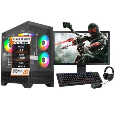 Imagem de Pc Gamer Completo I5 3º Gtx1050 Memória 16Gb Ssd 480Gb - Wj Info
