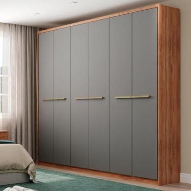 Imagem de Roupeiro Carraro Belmont MDP 6 Portas c/ Divisão 2,17m FT - Carraro Mó