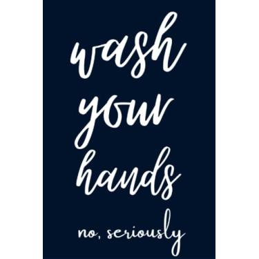 Imagem de "wash your hands, no seriously": bathroom guest book funny housewarming gift Beautiful Cream Lined Paper With A Matte Finish (6" x 9")