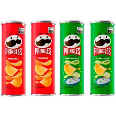 Imagem de Kit 4 Batatas Pringles - 2 Original + 2 Creme e Cebola
