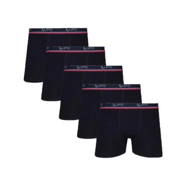 Imagem de Kit 5 Cuecas Box Boxer Lupo de Algodão Sortidas, Preto, P