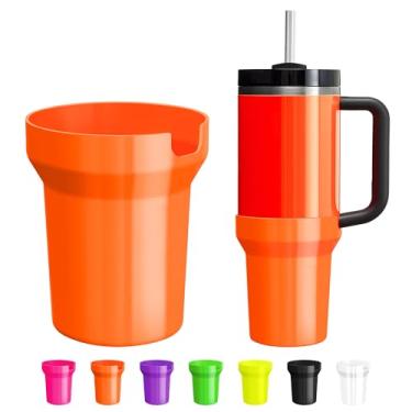 Imagem de Bota protetora de silicone para Stanley Cup 30/1,134 g, capa de manga alta compatível com Stanley H2.0 e Quencher Adventure Tumbler, protetor inferior de acessórios Stanley Cup, laranja neon, 1,134 g