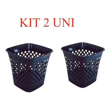 Imagem de kit 2 Cesto De Lixo Plástico Escritório Cozinha Banheiro - Sangrila