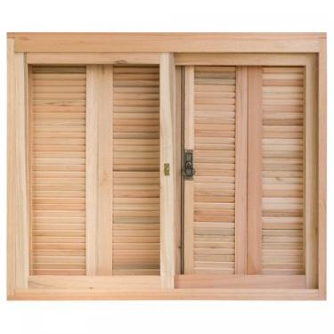 Imagem de Janela de Madeira Veneziana 100x150cm com Caixilho 14cm Ewk 100 Rondos