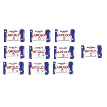 Imagem de 10 cxs Algodão Apolo Hidrófilo Limpeza Facial Maquiagem 25gr, algodao 