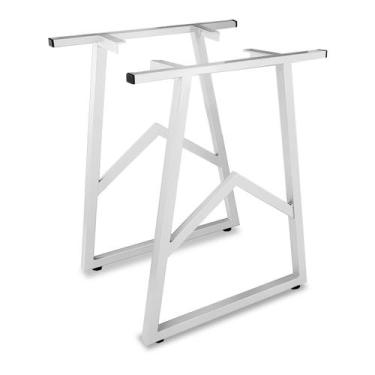 Imagem de Base Pé Mesa Jantar Copacabana Tampo Madeira 180 X 90 Branco - Genus M
