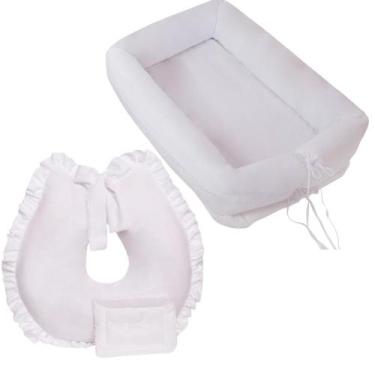 Imagem de Kit Ninho Bercinho Redutor e Almofada Amamentação para Bebe - Zan Baby