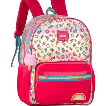 Imagem de Mochila Escolar Infantil Unicórnio Clio Holográfico Metalizado Rosa Me