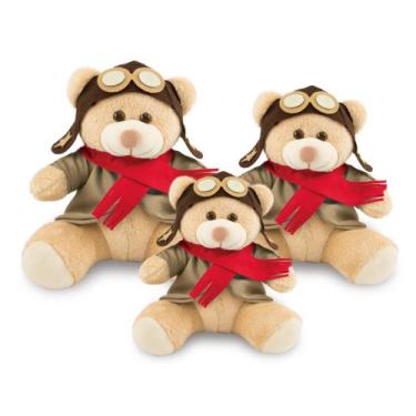 Imagem de Ursinhos de Pelúcia Aviador para Ninhos 20, 25 e 30cm - Toybrink