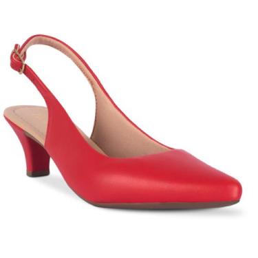 Imagem de Sapato Scarpin Feminino Salto Fino Aberto Atrás - RHN SHOES, Vermelho,