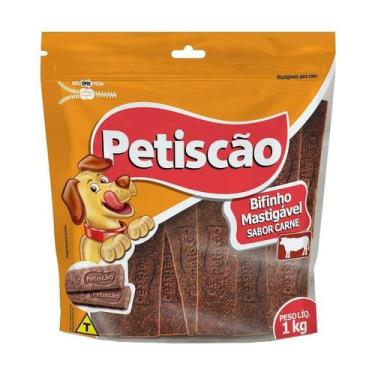 Imagem de Snack Petisquinho Para Cães Bifinho Sabor Carne - 1kg - Petiscão