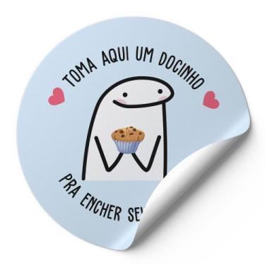 Imagem de 120 Etiquetas Auto Colante Adesivos Redondos Meme Bentô "Toma Aqui Um 