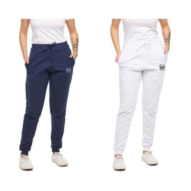 Imagem de KIT COM 02 CALÇAS DE MOLETOM PLUS SIZE FEMININA SLIM SPORT WOOKS - M10