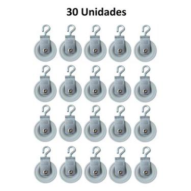 Imagem de Roldana Suspensão Granja Aviário 30 Unidades 40mm Nylon Com Gancho - A