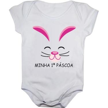 Imagem de Body de Bebê Manga Curta Coelhinho Primeira Páscoa - Calupa, GG