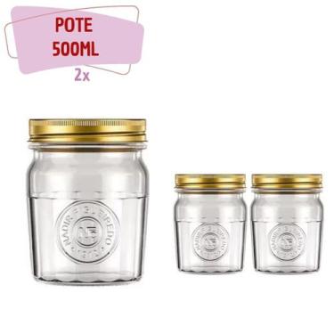 Imagem de Pote Americano Vintage Retro Tampa Biscoito 500ml Nadir 2Un - NADIR FI