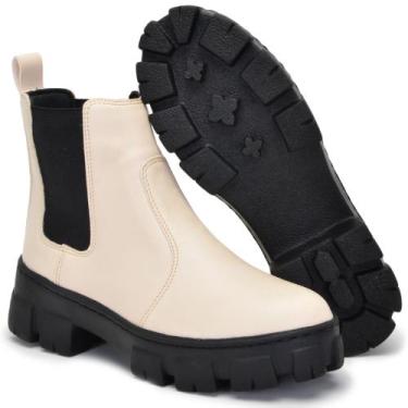 Imagem de Bota Coturno Feminino Chelsea Macio Cano Curto Blogueira Top - NANDA R