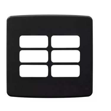Imagem de Placa Espelho 4x4 C/ 6 Posições Composé Preto Weg