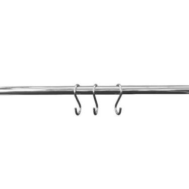 Imagem de Kit Suporte De Cozinha barra de metal 60cm Com 6 Ganchos - MAXIME