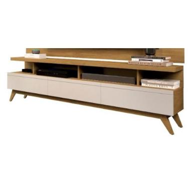 Imagem de Rack vivare 1.8 wood cumaru/off white - Village Móveis