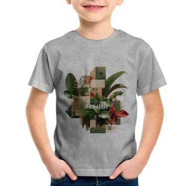 Imagem de Camiseta Infantil Think Green - Foca na Moda, Cinza, 8