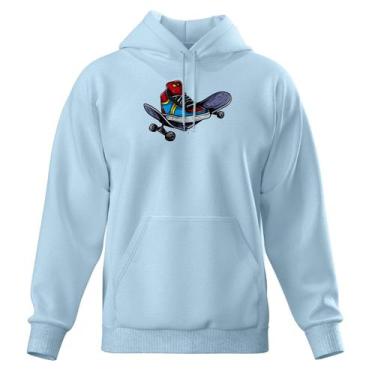 Imagem de Blusa de Frio Moletom Fechado Com Capuz Bolso Canguru Skate - Relaxado