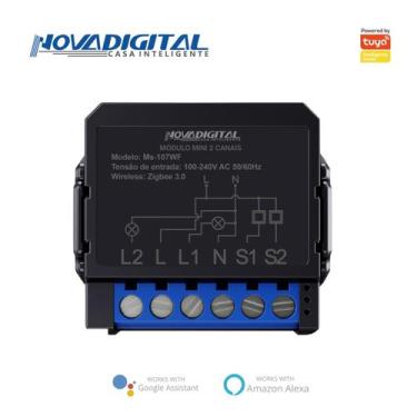 Imagem de Mini Zigbee 2 Canais Interruptor Inteligente Novadigital