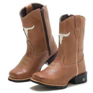 Imagem de Bota Infantil Feminina RR Botas Texana Country em Couro Com Bordado Bo