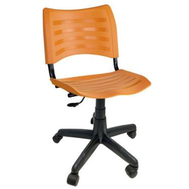 Imagem de Cadeira Iso Secretária Giratória Plástica Laranja Para Escritório - ST