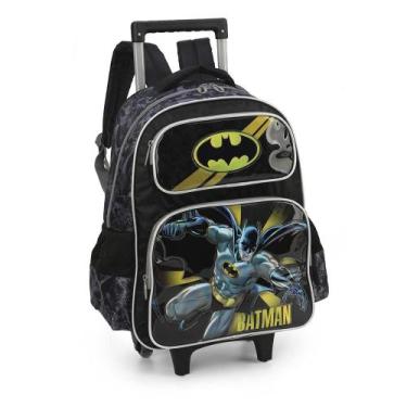 Imagem de Mochila De Rodinhas Escolar Batman Com Máscara Luxcel, Cinza