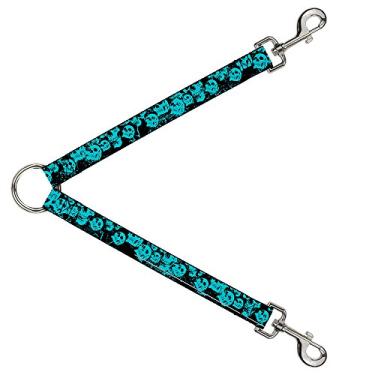 Imagem de Buckle-Down DLS-W34555-W Crânios empilhados desgastados preto/verde-azulado, 3,8 cm de largura - 76,2 cm de comprimento