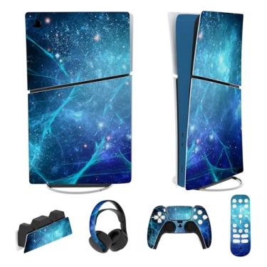 Imagem de PlayVital Conjunto completo de adesivos para ps5 Slim Console Digital Edition (o novo design menor), capa de decalque de vinil para controle ps5, fone de ouvido, estação de carregamento e controle