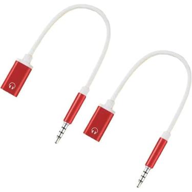 Imagem de Galepromot 2 cabos de áudio macho de 3,5 mm para fêmea tipo C, cabo analógico de 3,5 mm, conversor tipo C, adaptador de fone de ouvido compatível com laptops, tablets, smartphones, leitores de MP3,