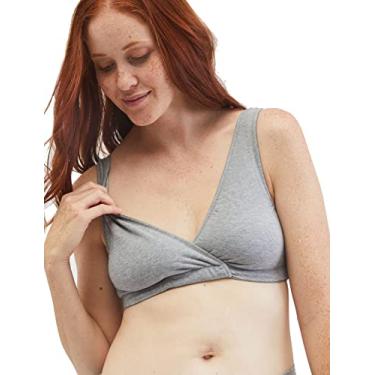 Imagem de Motherhood Maternity Sutiã feminino de algodão macio e elastano para maternidade e amamentação P-3x, Cinza, P