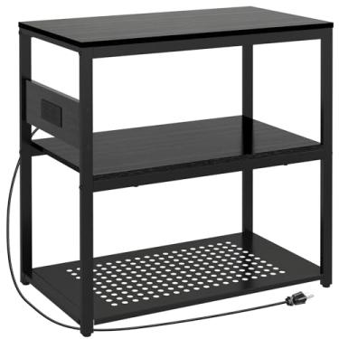 Imagem de Livofloral Suporte para aquário de peixes de 20 a 73 litros com tomadas, suporte de aquário de metal de 3 níveis, suporte de tanque de répteis criador com prateleira para escritório em casa,