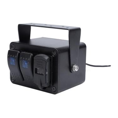 Imagem de Caixa de Interruptor de Alternância de 2 Gangues Com Medidor de Tensão PD Tipo C QC3.0 Porta USB à Prova D'água DC 12 a 24V para Carro, Caminhão, Barco, Trailer RV, UTV ATV (Luz