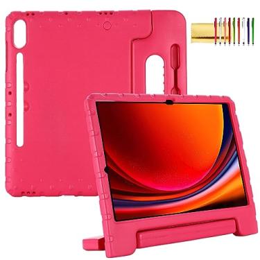 Imagem de Capa infantil para Samsung Galaxy Tab S10+ Plus/S9+/S9 FE+ 12,4 polegadas (2023/2024), alça Techcircle com suporte [suporte de caneta] leve espuma EVA amortecedor, proteção robusta contra quedas, capa