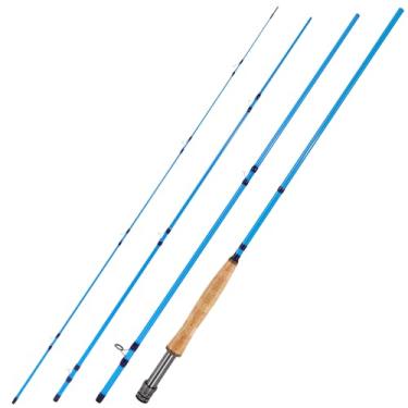 Imagem de Sougayilang Vara de Pesca com Mosca - Blank de Carbono Im8 de Alto Desempenho, 9 Pés para 5/6Wt E 7/8Wt, Design Amigável para Viagens - #5-Azul