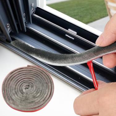 Imagem de FIFIFO Tira de Vedação Autoadesiva de Pelo Puro de 50 Pés para Janelas e Portas, Vedação Contra Intempéries para Isolamento Acústico, À Prova de Vento, À Prova de Poeira, Maior Ade (50 Pés, 0,35'' De