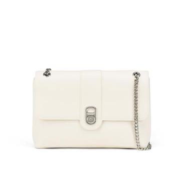 Imagem de LA FESTIN Bolsa pequena de couro para mulheres: Bolsa tiracolo de ombro, Branco