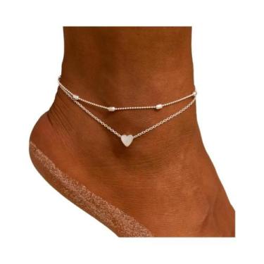 Imagem de Tornozeleira Boêmia Feminina com Pingente de Coração - Ideal para Prai