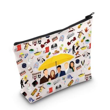 Imagem de WZMPA Guarda-chuva amarelo bolsa cosmética Ted Mosby & Robin Sparkles presente para fãs Barney Stinson bolsa de maquiagem bolsa azul trompa francesa mercadoria, veste, Ajuste