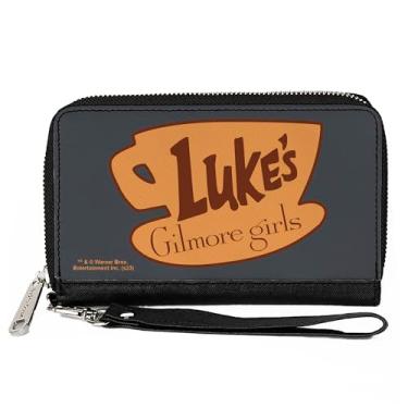 Imagem de Warner Bros. Entertainment Inc. Wallet, Zip Around, Gilmore Girls Lukes Coffee Cup Icon Gray Browns, Vegan Leather