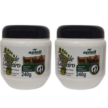 Imagem de Kit 2 Creme Hidratante Pés e Mãos C Argan e Sebo de Carneiro - Apinil